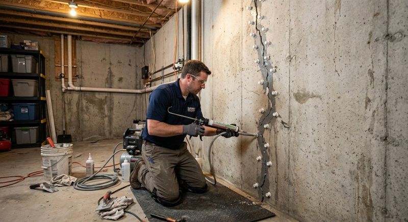 Basement Crack Repair in Matthews, NC