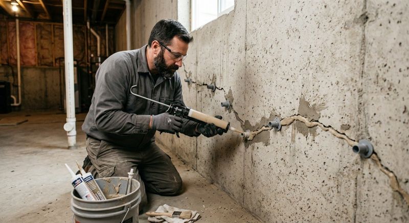 Basement Crack Repair in Matthews, NC