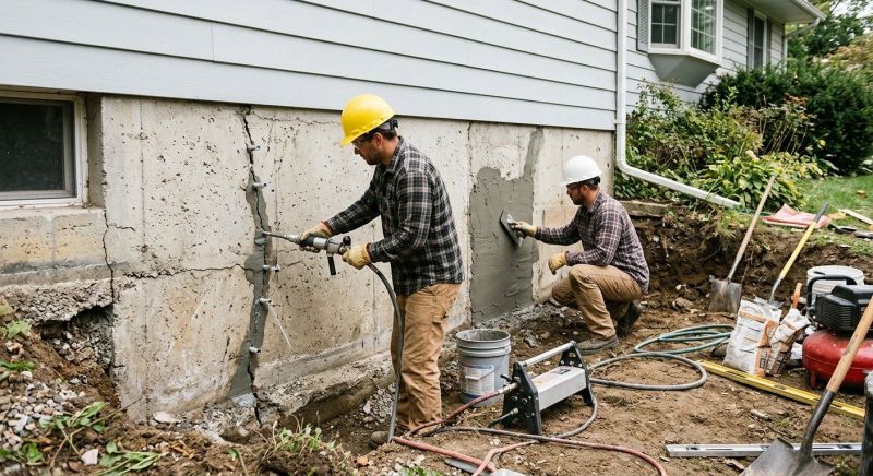 Cracked Foundation Repair in Locust, NC