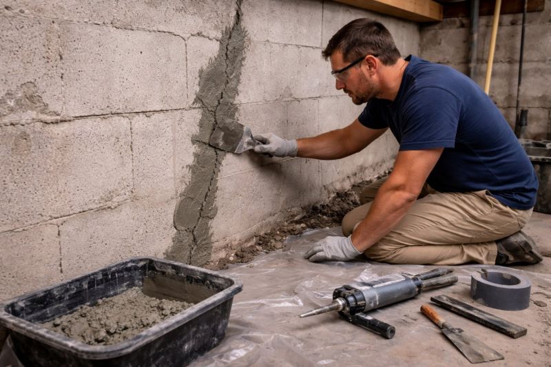 Foundation Crack Repair in Wingate, NC